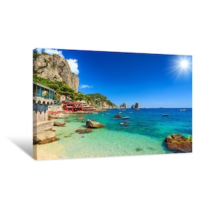 Capri Island, Italy Beach Canvas Wall Art | décor for home & office | canvas prints