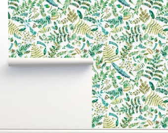 Botanical Leaves Plants Ferns Peel & Stick Wallpaper Home Decor Accent Wall Art Removable Bedroom Wallpaper
