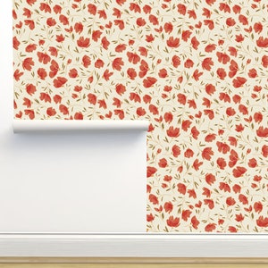 Denae Red Wallpaper by Amy MacCready Home Decor Wall Art Removable Wallpaper Limitless Walls
