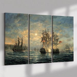 Revolutionary War Battleships Canvas Print Wall Art by Limitless Walls