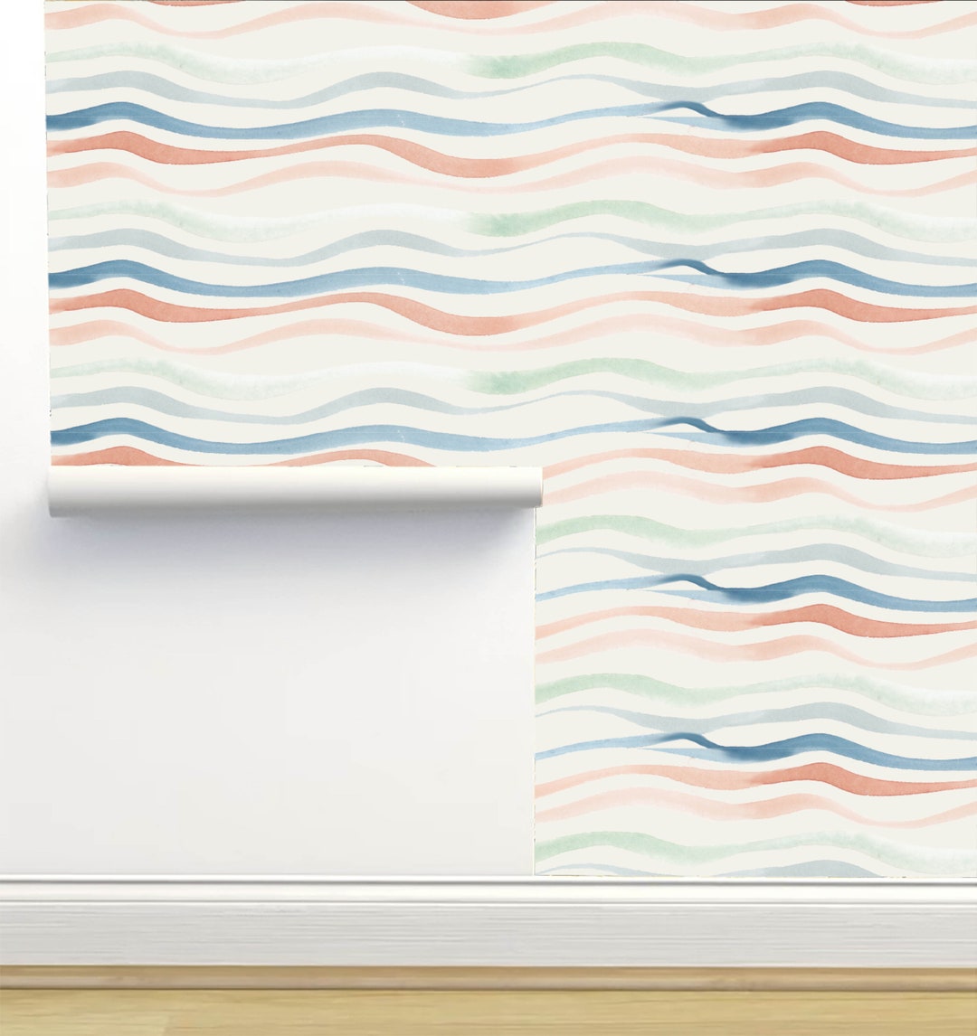 Rainbow Waves Peel and Stick Wallpaper by Jenna Rainey | Limitless ...