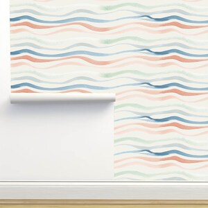 Rainbow Waves Peel and Stick Wallpaper by Jenna Rainey | Limitless Walls