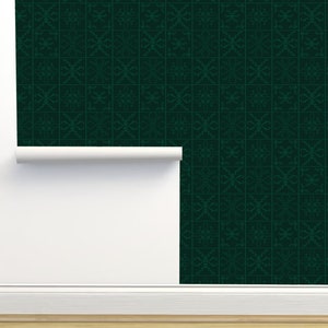 Green Tile Peel and Stick Wallpaper by Monor Designs Home Decor Wall Art Removable Wallpaper