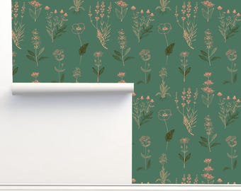 Tea Time Floral Peel and Stick Luxury Wallpaper by Julia Schumacher Home Decor Wall Art Removable Wallpaper Limitless Walls