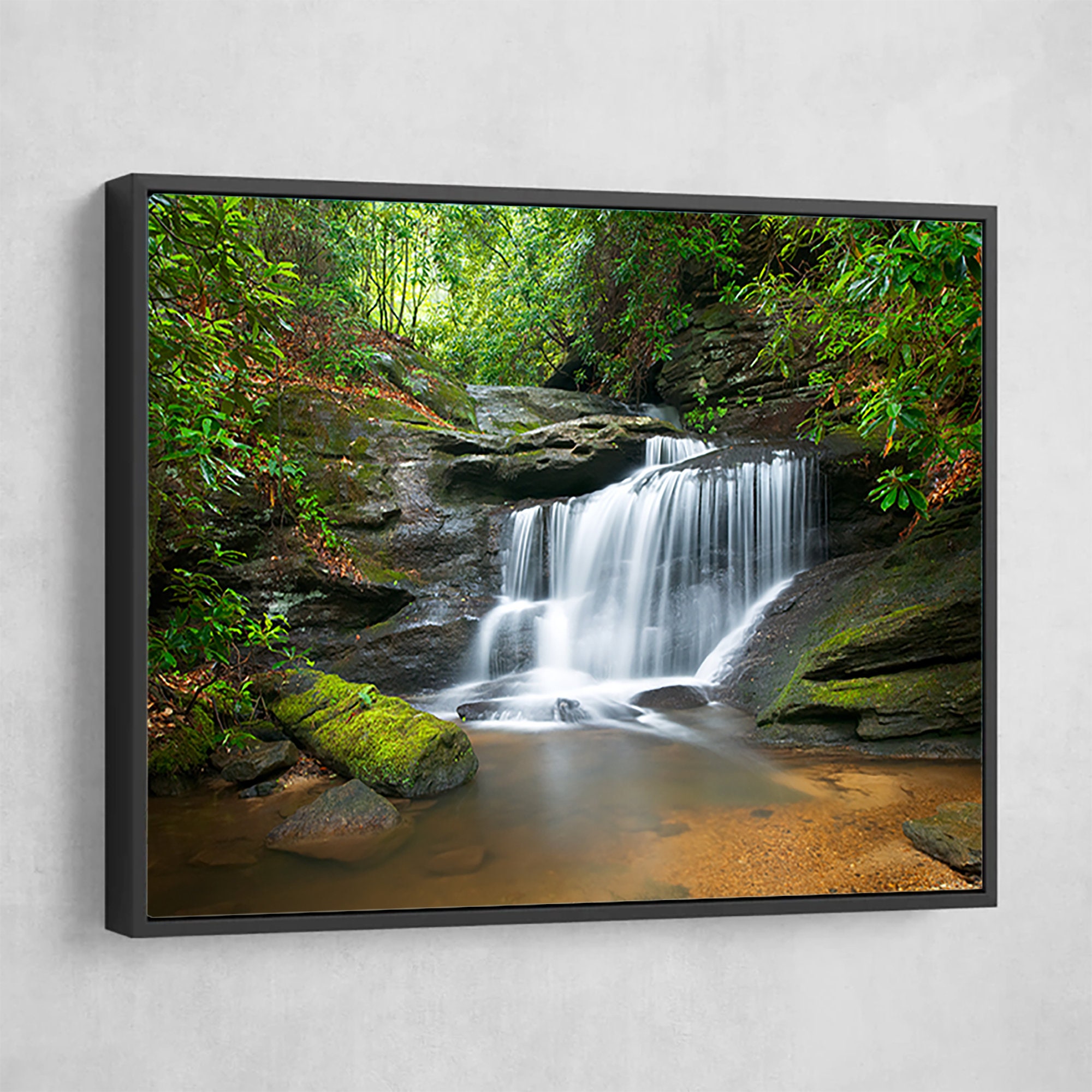 Sunset over mountains waterfall - Free AI Photo Generator