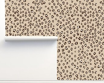 Leopard Flowers Peel and Stick Luxury Wallpaper by Julia Schumacher Home Decor Wall Art Removable Wallpaper Limitless Walls