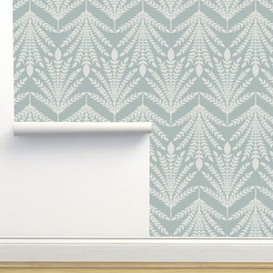 Damask Baleblue Peel & Stick Wallpaper by Monor Designs Home Decor Wall Art Removable Wallpaper Limitless Walls