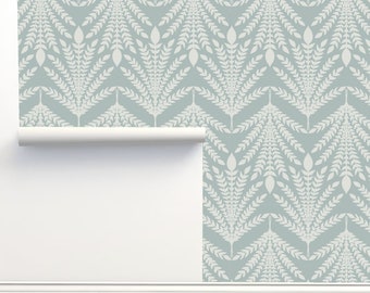 Damask Baleblue Peel & Stick Wallpaper by Monor Designs Home Decor Wall Art Removable Wallpaper Limitless Walls