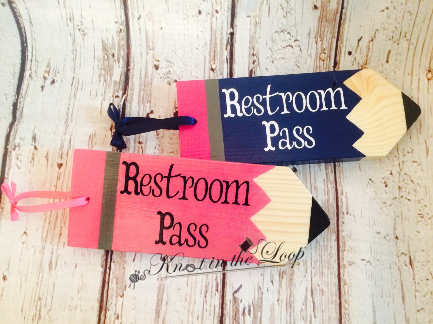 Restroom Pass . Hall Pass . Wooden pencil . desk plaque . | Etsy