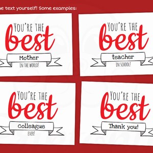 Editable Printable Thank You Card DIY You're the best | Etsy