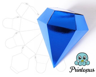 Diamond Shape Printable Gift Box Template - PDF Digital File - Instant Download