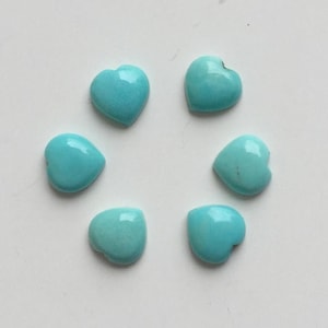 Arizona Turquoise Heart Cabochons Gemstone, Dobra jakość, Półszlachetny kamień, Kalibrowany gładki, Do wyrobu biżuterii, Dostępne wszystkie rozmiary