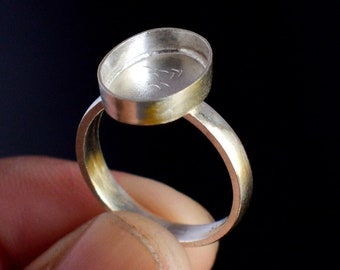 925 Sterling Silver Blank Setting Ring Collet 4x6 To 20x30MM Oval Shape Gemstone Bezel Cup Blank Sterling Silver Collet Ring For Ring Making