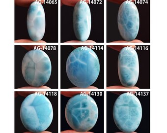 Cabochon Di Larimar Naturale 27 Ct - Forma Ovale 28x15x6 Mm, Pietra Preziosa Sfusa Per Creare Gioielli Fai Da Te