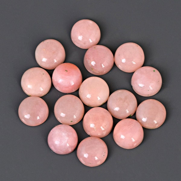 Natural Pink Opal, Pink Opal Cabochon, AAA Grade Opal, Calibrated Pink Opal Sizes, Round Shape Opal, Loose Gemstones for Jewelry, Flat-back