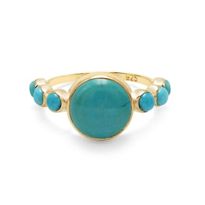 Turquoise Eternity Ring, 925 Sterling Silver Turquoise Ring, Dainty Ring, Turquoise Jewelry, Stackable Ring,December Birthstone Ring for Her