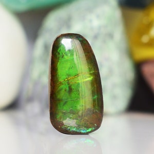 Beautiful Fire Ammolite Gemstone Cabochon, Ammolite Loose Semi Precious Ammolite for Jewelry Making, Unique Natural Gemstone