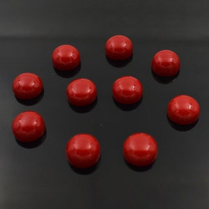 Coral, Red Coral Cabochon, Round Shape Cab, Coral Loose Gemstones For Jewelry Making, Calibrated size available, Red Smooth Gems Loose Stone