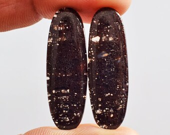 Earring Pair AG-11096 Awesome Pear Shape Utah Dinosaur Bone Pair Cabochon Size 25x11x3.5 MM