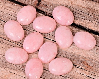 Opale rosa, cabochon ovale, gemma calibrata / Pietra naturale sciolta con retro piatto per la creazione di gioielli / Gemma cabochon ovale