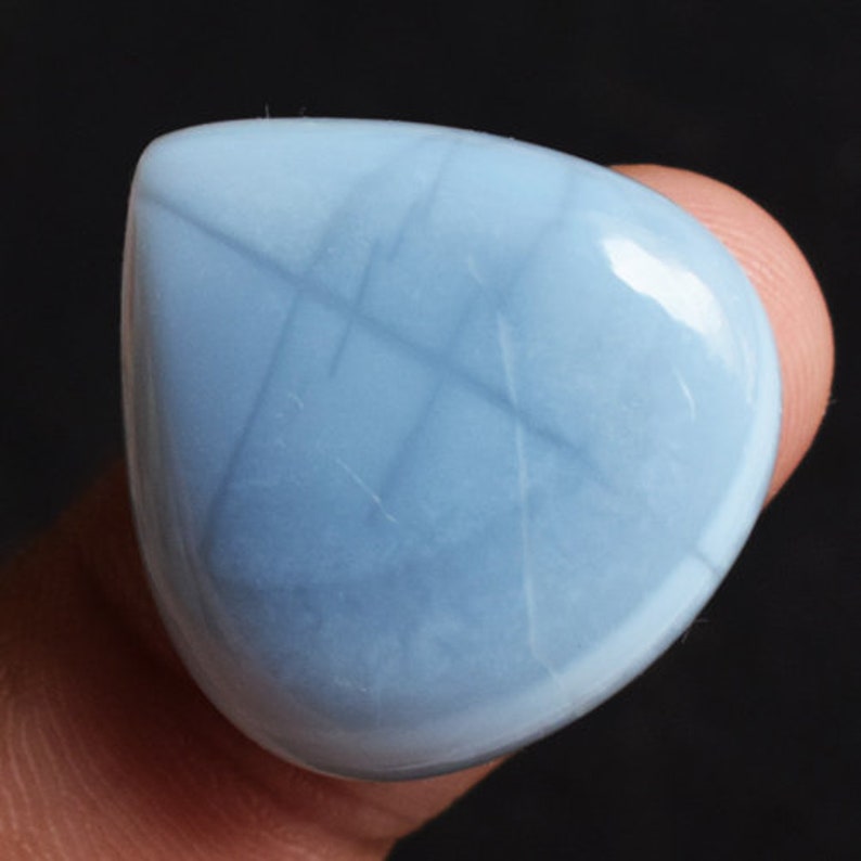 Jewellery Making AG-10913 Gorgeous Natural Peru Blue Opal Cabochon Blue Andean Opal Loose Semi Precious Heart Shape Size 23x22x6 MM