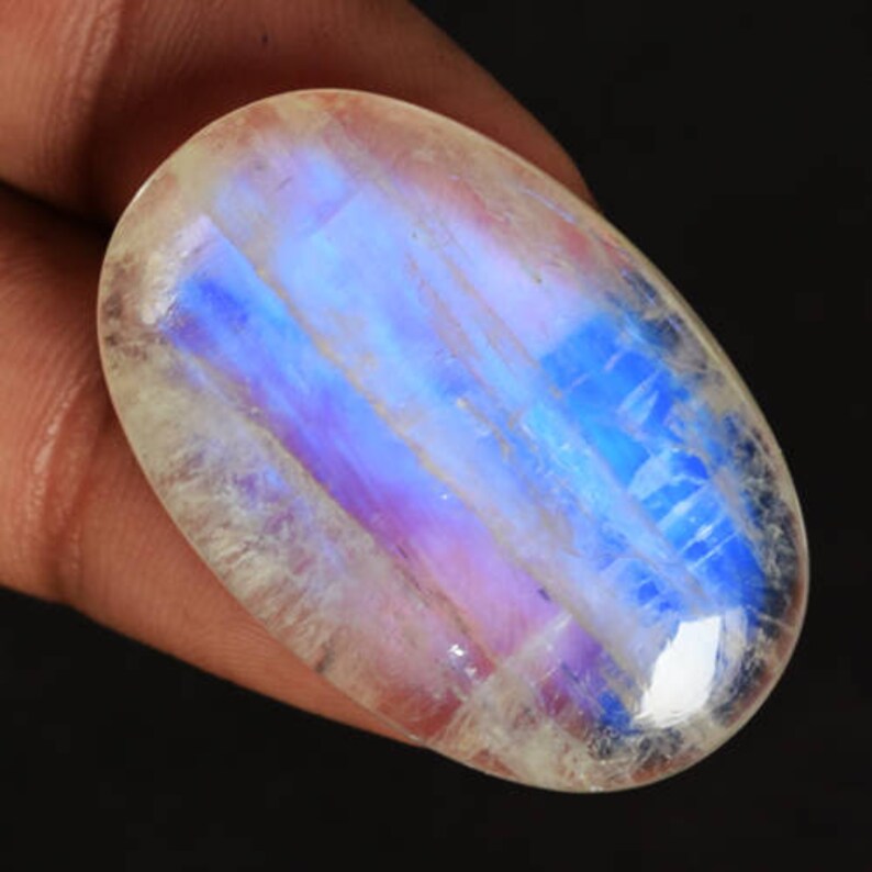 Flashy Jewelry Stone Cabochons Jewelry Makings Metaphysical Stone Rainbow Moonstone Cabochon Smooth Moonstone