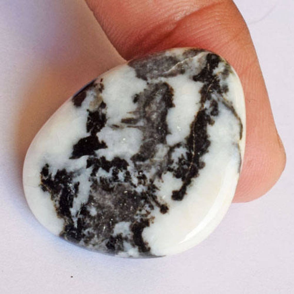 Black and White Natural Zebra Jasper Cabochon Size 31x25x4 MM Etsy