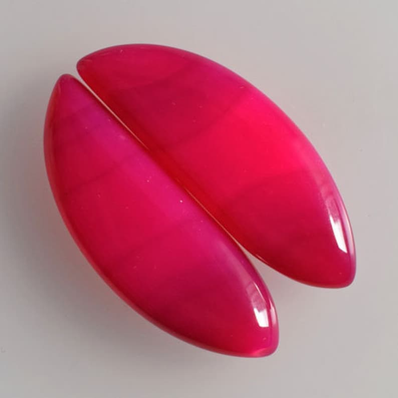 Jewellery Making Size 31x11x4.5 MM Crafts AG-12079 Stone For Earring Dark Pink Botswana Agate Pair Cabochon Agate Supply New Gemstone