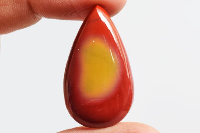 Loose Semi Precious Pear Shape Jewellery Making AG-13372 Natural Mookaite Jasper Cabochon Size 31x17x5.5 MM Stone For Pendant Flat Back