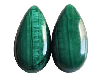 AAA+ Quality Natural Malachite Smooth Pear Shape Gemstone Matching Pair Green Malachite Gemstone For Earrings & Pendants, Rings