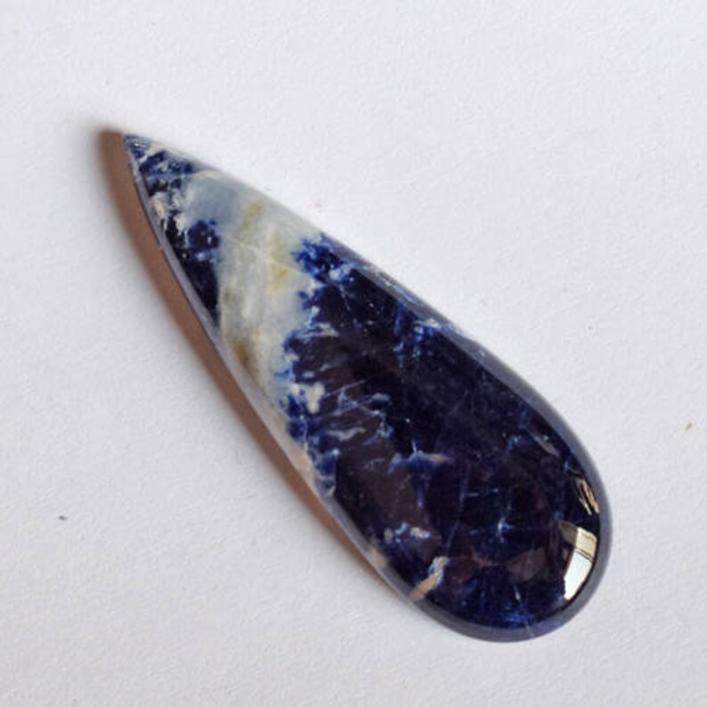 Hand Cut Stone Pear Shape AG-6618 Jewelry Component Designer Cabochon 47X17X5 MM Size Natural Blue Sodalite Cabochon For Jewelry Making