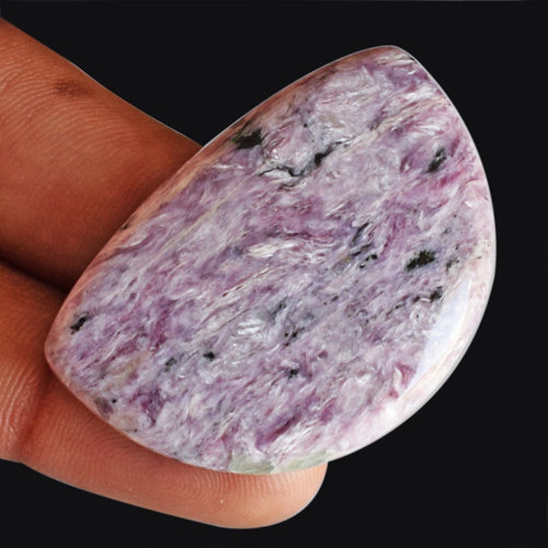 Loose Semi Precious Affordable Price AG-12836 Top Quality Genuine Purple Charoite Cabochon Size 40x28x6 MM Jewellery Making New Gemstone