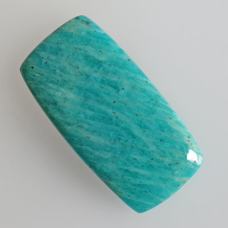 Jewellery Making Natural Aqua Blue Amazonite Cabochon Flat Back Amazonite Suppliers Size 41x21x5.5 MM Pendant Stone Handmade AG-13687