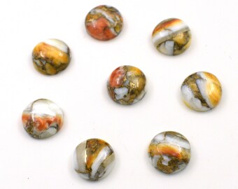 AAA+ Quality Spiny Copper Turquoise Round Shape Cabochon Flat Back Calibrated Wholesale Gemstone For Jewelry Making All Sizes Available