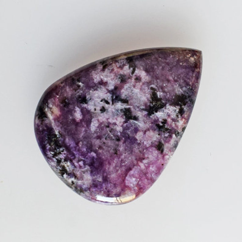 Pendant Stone Handmade AG-12529 Pear Shape Size 38x28x5 MM Jewellery Components Natural Purple Charoite Cabochon Loose Semi Precious
