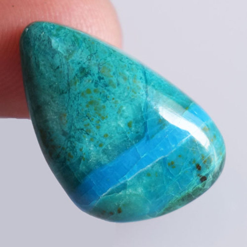 Flat Back Jewellery Making Wholesale Price Handmade Size 20x13x5.5 MM Natural Blue Green Chrysocolla Cabochon AG-14295 Pendant Stone