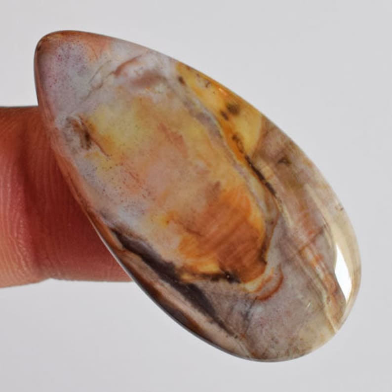 AG-13269 Jewellery Making Stone For Pendant Wholesale Price Size 36x18x5 MM Flat Back 100/% Natural Petrified Wood Pear Shape Cabochon