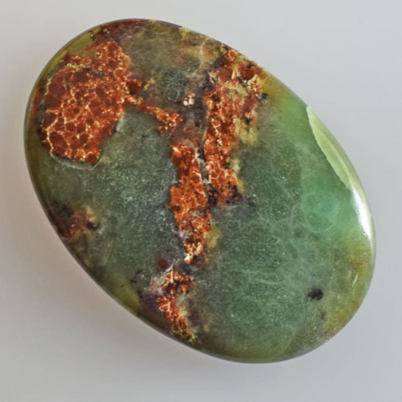 Flat Back AG-13333 Pendant Stone Loose Gemstone Reasonable Price Australian Green Chrysoprase Cabochon Size 51x34x5 MM Jewellery Making