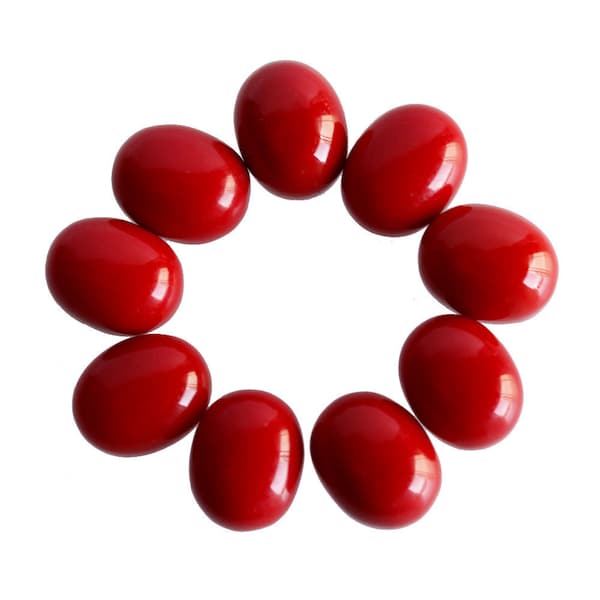 Flat Back 3x5 MM To 20x30 MM Oval Shape Red Coral Cabochon Loose Gemstones, Red Coral Gemstones For Jewelry, Calibrated Size Available