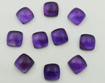AAA+ Purple Amethyst Cushion Shape Cabochon Flat Back Polished Calibrated Wholesale Gemstone For  Jewelry Making  All Sizes Available