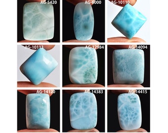 Piedra preciosa suelta de Larimar natural, cabujón de Larimar, piedra para collar colgante, joyería de envoltura de alambre que hace piedra, cristales de piedra de nacimiento