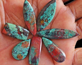 Sonora Sunrise Jasper Cabochons Set, Red & Green Gemstones