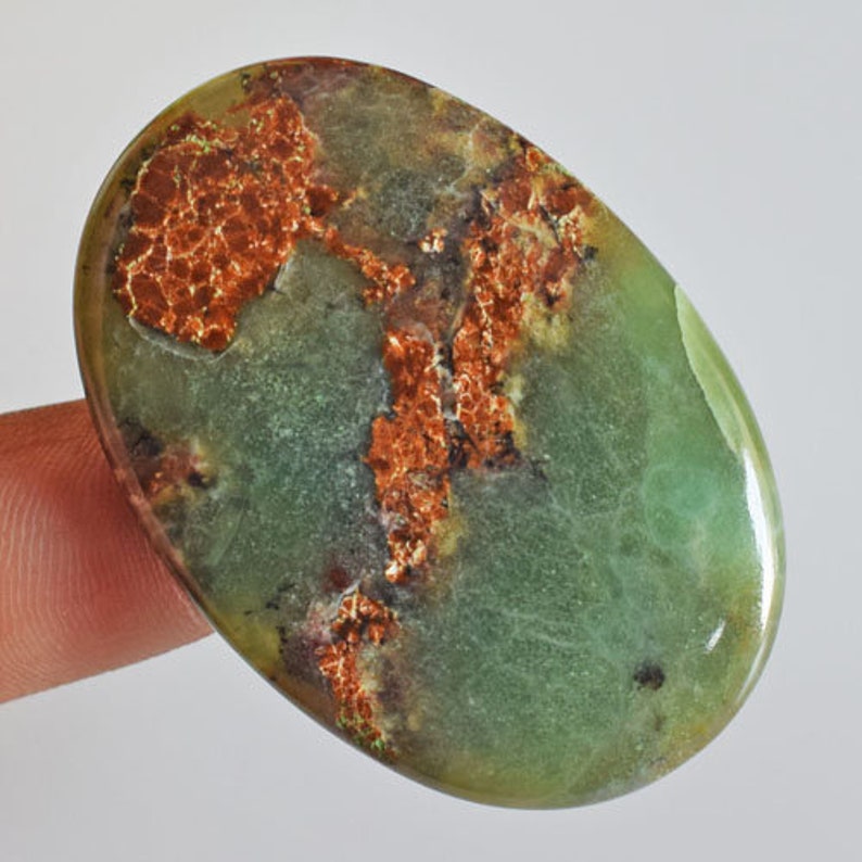 Flat Back AG-13333 Pendant Stone Loose Gemstone Reasonable Price Australian Green Chrysoprase Cabochon Size 51x34x5 MM Jewellery Making
