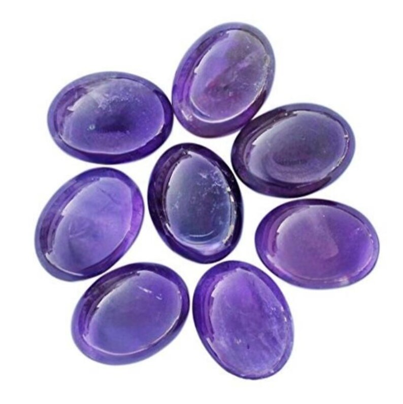 AAA+ Quality Natural Amethyst Oval Shape Cabochon Flat Back Calibrated Wholesale Gemstone For Jewelry Making All Sizes Available image 1
