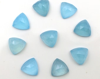 Blauer Chalcedon facettierter Dreieck Edelstein für die Schmuckherstellung 8 x 8 -25 x 25 mm Trillion kalibrierter polierter Edelstein Alle Größen erhältlich
