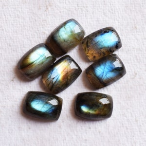 Cabochon calibré rectangulaire à dos plat en labradorite naturelle pour la fabrication de bijoux à faire soi-même, pierre gemme en vrac labradorite 3 x 5 mm à 16 x 22 mm