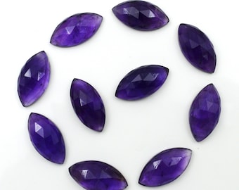 Natural Amethyst Faceted Marquise Flat Back Polished Calibrated Gemstone For Jewelry Making  All Sizes Available