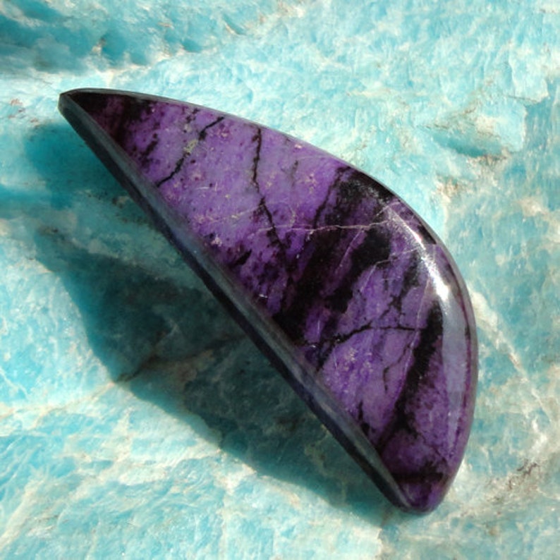 Sugilite Gemstone For Jewelry Making Dark Purple Fancy Shape Top Quality 12Ct Rare South Africa Sugilite Cabochon AG-2045