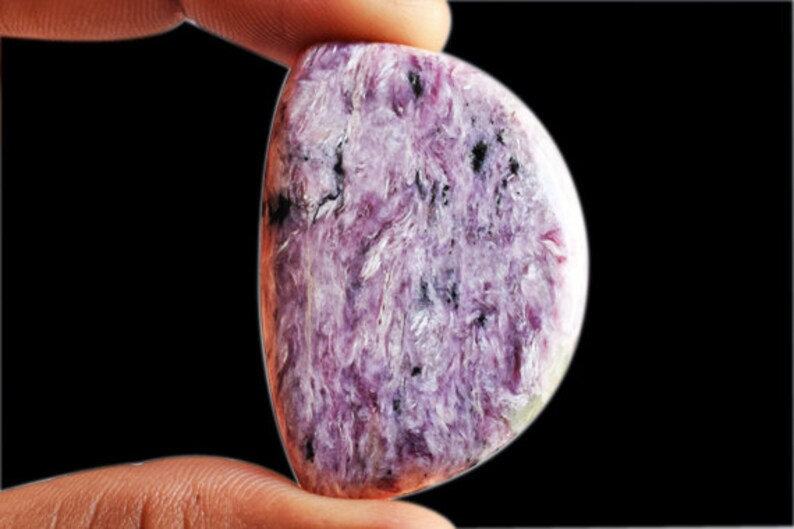Loose Semi Precious Affordable Price AG-12836 Top Quality Genuine Purple Charoite Cabochon Size 40x28x6 MM Jewellery Making New Gemstone