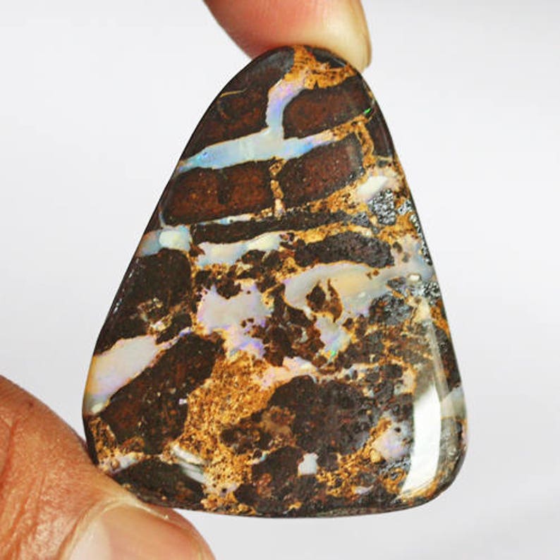Size 39X32X6 MM Pendant Jewelry Stone Fire Stone Wholesale Price Cabochon AG-5084 High Quality Australian Boulder Opal Natural Cabochon